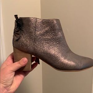Miss Albright metallic side zip bootie- Anthro.